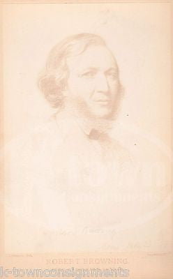 ROBERT BROWNING AUTHOR POET PLAYWRIGHT ANTIQUE ADOLF LEHMANN ART CABINET PHOTO - K-townConsignments