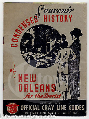 NEW ORLEANS CONDENSED HISTORY VINTAGE GRAY LINES SOUVENIR TRAVEL GUIDE BOOKLET - K-townConsignments