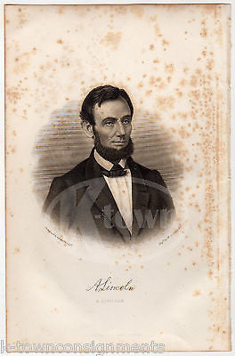 PRESIDENT ABRAHAM LINCOLN W. G. JACKMAN ANTIQUE GRAPHIC ENGRAVING PRINT 1863 - K-townConsignments