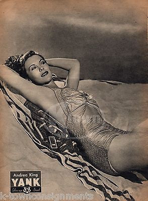 ANDREA KING PIN-UP MANILA RAILROAD WARTIME MISSISSIPPI RIVER YANK MAGAZINE 1945 - K-townConsignments