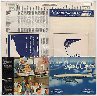 PAN AMERICAN AIRWAYS VINTAGE GRAPHIC ADVERTISING MIAMI FLIGHT PACKET & FLYERS - K-townConsignments