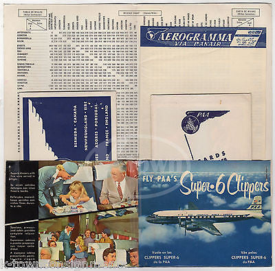 PAN AMERICAN AIRWAYS VINTAGE GRAPHIC ADVERTISING MIAMI FLIGHT PACKET & FLYERS - K-townConsignments