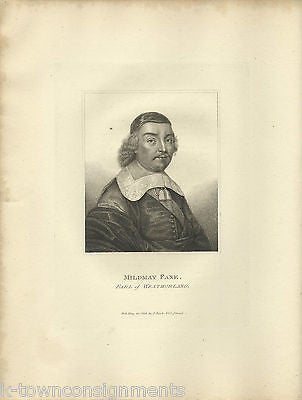 MILDMAY FANE EARL OF WESTMORLAND ENGLAND ANTIQUE PORTRAIT ENGRAVING PRINT 1806 - K-townConsignments