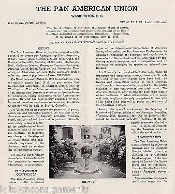 PAN AMERICAN UNION WASHINGTON DC VINTAGE GRAPHIC ADVERTISING BROCHURE - K-townConsignments