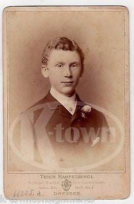 DRESDEN GERMANY GINGER BOY FINE ANTIQUE CABINET CARD PHOTOGRAPH - K-townConsignments