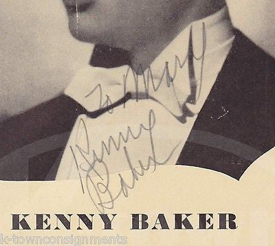 KENNY BAKER CHRISTIAN SCIENCE STAGE ACTOR AUTOGRAPH SIGNED CONCERT PROGRAM - K-townConsignments