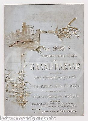 PRINCESS HELENA BROMSGROVE SCHOOL OF ART GRAND BAZAAR TURKISH PLAYBILL 1889 - K-townConsignments
