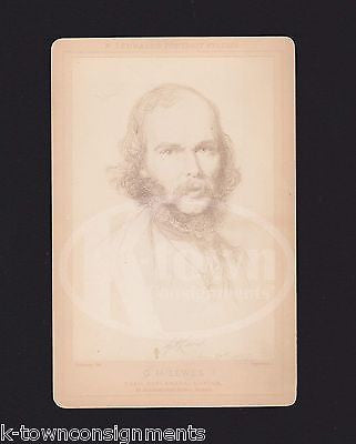 G. H. LEWES DARWIN EVOLUTION PHILOSOPHER ANTIQUE LEHMANN ARTISTIC CABINET PHOTO - K-townConsignments