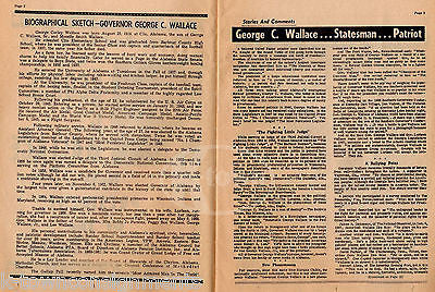 GOVERNOR GEORGE WALLACE FOR PRESIDENT VINTAGE POLITICAL CAMPAIGN NEWS MAGAZINE - K-townConsignments
