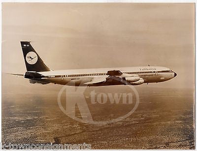 LUFTHANSA AIRLINES BOEING 707 SPECIFICATIONS VINTAGE AVIATION ADVERTISING PHOTO - K-townConsignments