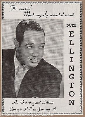 DUKE ELLINGTON ORCHESTRA CARNEGIE HALL VINTAGE MAGAZINE ADVERTISING PRINT 1946 - K-townConsignments