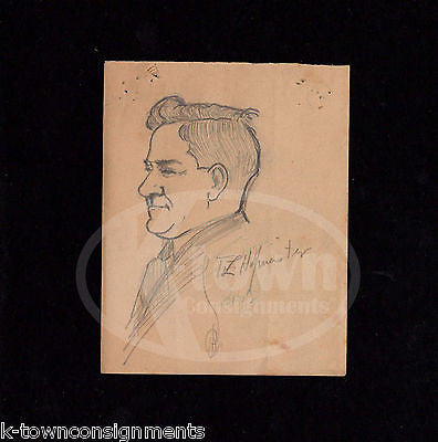 PENNSYLVANIA RAILROAD EMPLOYEE T. E. HOFMASTER ORIGINAL JACK BRYAN PENCIL SKETCH - K-townConsignments
