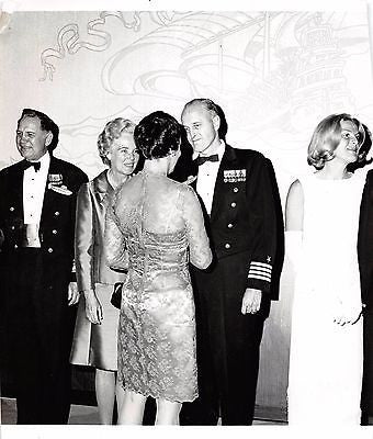 NEWPORT RI NAVAL BASE CAPTAIN CORNELIUS MOUL COCKTAIL PARTY VINTAGE NEWS PHOTO - K-townConsignments