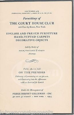GEORGIAN & FRENCH PROVINCIAL FURNITURE COURT HOSE CLUB NY AUCTION GUIDE BOOK - K-townConsignments
