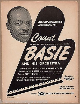 COUNT BASIE ORCHESTRA JAZZ BIG BAND VINTAGE GRAPHIC ART MAGAZINE POSTER PRINT - K-townConsignments