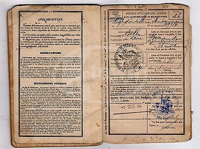 FRENCH 22nd DRAGOON REGIMENT SOLDIER ANTIQUE STAMPED MILITARY PASSPORT BOOK 1886 - K-townConsignments