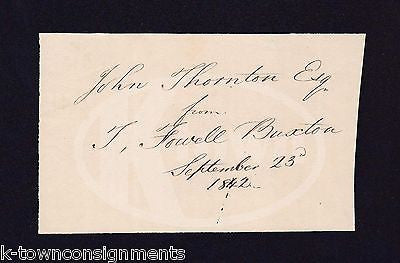 THOMAS FOWELL BUXTON ANTI-SLAVERY PHILANTHROPIST ANTIQUE AUTOGRAPH SIGNATURE - K-townConsignments