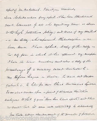 DAVID WELLS EARLY AMERICAN ECONOMIST ANTIQUE AUTOGRAPH SIGNED FREE TRADE LETTER - K-townConsignments