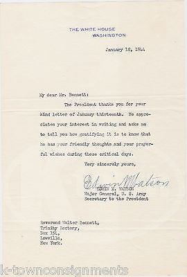 EDWIN WATSON ARMY MAJOR GENERAL PRESIDENT ROOSEVELT AIDE AUTOGRAPH SIGNED LETTER - K-townConsignments