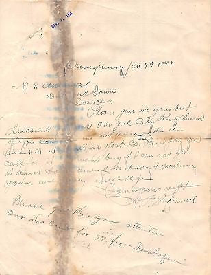 NS ANDREWS DAIRY CREAMERY DUBUQUE IOWA ANTIQUE SIGNED FARM ADVERTISING LETTER - K-townConsignments