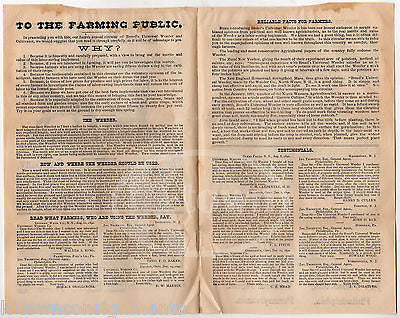 BREED'S UNIVERSAL WEEDER CULTIVATOR WEARE NH ANTIQUE ADVERTISING FLYERS LOT 1891 - K-townConsignments