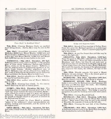THE ALASKA RAILROAD McKINLEY NATIONAL PARK CURRY RESORT ANTIQUE MAP TRAVEL GUIDE - K-townConsignments