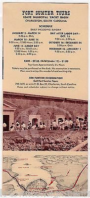FORT SUMTER CHARLESTON HARBOR S. CAROLINA VINTAGE GRAPHIC ADVERTISING BROCHURE - K-townConsignments