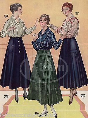 WOOL SKIRTS WOMENS FASHION DESIGN OUTFITS ANTIQUE GRAPHIC ADVERTISING PRINT - K-townConsignments
