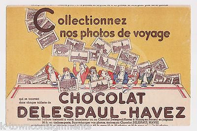 DELESPAUL HAVEZ CHOCOLAT VINTAGE INK BLOTTER FRENCH GRAPHIC ADVERTISING CARD - K-townConsignments