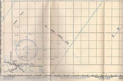 WILLIS ISLET BARRIER REEF CORAL SEA WWII RESTRICTED AERONAUTICAL FLIGHT CHART - K-townConsignments