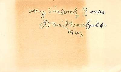 DAVID WARFIELD 1940s BROADWAY STAGE ACTOR ORIGINAL AUTOGRAPH SIGNATURE - K-townConsignments