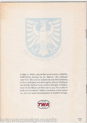 TWA TRANS WORLD AIRLINE VINTAGE FRANKFURT GERMAN GRAPHIC ADVERTISING FLIGHT MENU - K-townConsignments