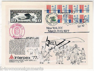 CHARLES LINDBERGH INTERPLEX PHILATELY SPIRIT OF ST. LOUIS STAMPS SHOW CARD 1977 - K-townConsignments