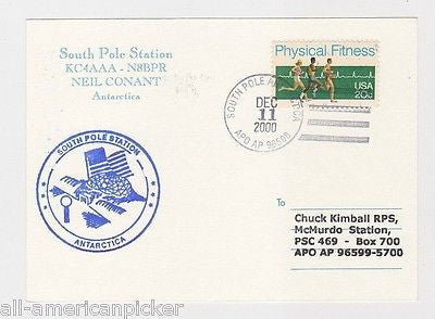 SOUTH POLE STATION ANTARCTICA EXPLORATION NEIL CONANT SOUVENIR STAMPED POSTCARD - K-townConsignments
