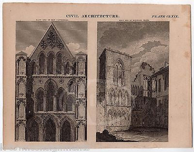 ELY CATHEDRAL HOLYROOD CHAPEL ANTIQUE GRAPHIC ENGRAVING ARCHITECTURE PRINT 1832 - K-townConsignments