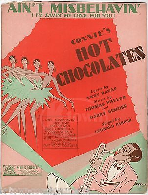 AIN'T MISBEHAVIN' CONNIE'S HOT CHOCOLATES JAZZ MUSIC LYRICS SHEET MUSIC 1929 - K-townConsignments