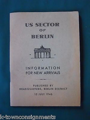 BERLIN GERMANY US SECTOR HEADQUARTERS INFORMATION GUIDE & TWO FOLD-OUT MAPS - K-townConsignments