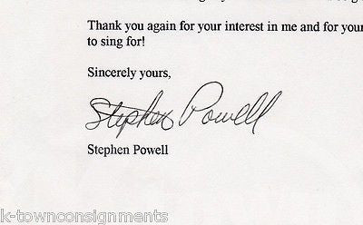 STEPHEN POWELL BARITONE OPERA SINGER VINTAGE AUTOGRAPH SIGNED LETTERHEAD - K-townConsignments