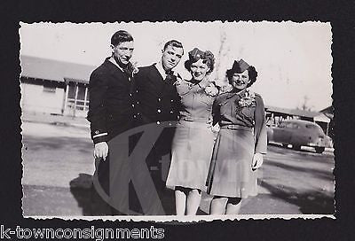 WAC WOMEN IN UNIFORM & THEIR MEN CUTE VINTAGE WWII AMERICANA SNAPSHOT PHOTOGRAPH - K-townConsignments