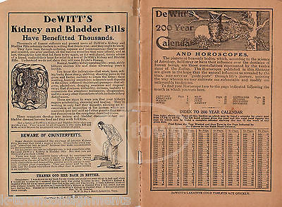 DeWITT'S 200 YEAR CALENDAR HOROSCOPE & QUACK MEDICINE ANTIQUE ADVERTISING BOOK - K-townConsignments