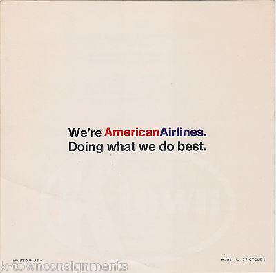 AMERICAN AIRLINES AMERICAN FLAG FOLK ART VINTAGE GRAPHIC ADVERTISING DINNER MENU - K-townConsignments