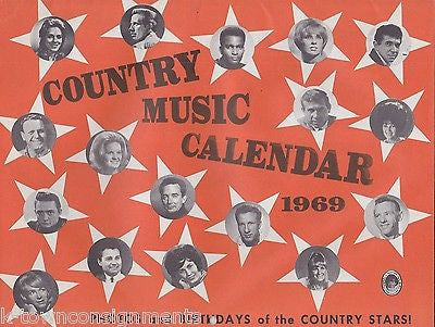 PATSY CLINE CHARLEY PRIDE COUNTRY MUSIC STARS VINTAGE PHOTO CALENDAR 1969 - K-townConsignments