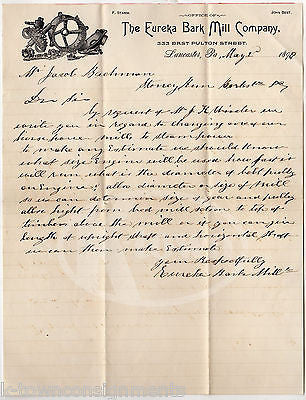 EUREKA BARK MILL COMPANY LANCASTER PA FARMING ANTIQUE ADVERTISING STATIONERY - K-townConsignments