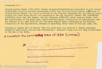 RICHARD SALTER STORRS EARLY CONGREGATIONAL PASTOR AUTOGRAPH SIGNED BANK CHECK - K-townConsignments