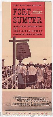 FORT SUMTER CHARLESTON HARBOR S. CAROLINA VINTAGE GRAPHIC ADVERTISING BROCHURE - K-townConsignments
