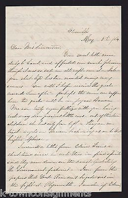 CIVIL WAR CONFEDERATE SOUTHERN BELLE WIDOW OCCUPIED NORTH CAROLINA LETTER 1864 - K-townConsignments