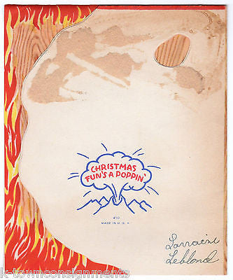 Christmas Matchbook Hearts Desire Fire Vintage Graphic Illustrated Holiday Card - K-townConsignments