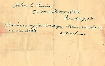 PHILADELPHIA READING POTTSVILLE TELEGRAPH COMPANY ANTIQUE ADVERTISING RECEIPT - K-townConsignments