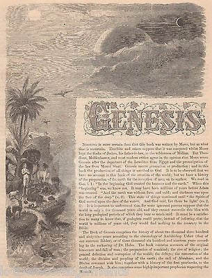 The Book of Genesis Antique Christian Bible Stories Graphic Art Engraving Print - K-townConsignments