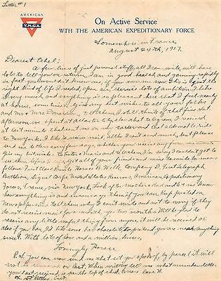 PERSHING EXPEDITIONARY FORCE WWI SOLDIER SIGNED LETTERHEAD TO GIRL BACK HOME - K-townConsignments